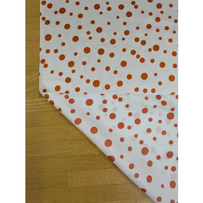 画像4: 生地：綿50％・シルク50％ 綿シルクサテンランダムドット柄（ホワイト×レッド）
