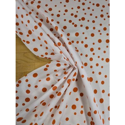 画像5: 生地：綿50％・シルク50％ 綿シルクサテンランダムドット柄（ホワイト×レッド）