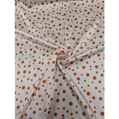 画像6: 生地：綿50％・シルク50％ 綿シルクサテンランダムドット柄（ホワイト×レッド）