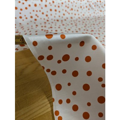 画像7: 生地：綿50％・シルク50％ 綿シルクサテンランダムドット柄（ホワイト×レッド）