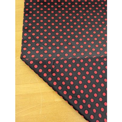 画像3: 生地：綿65％・シルク35％ 綿シルクサテンドット柄（ブラック×レッド）