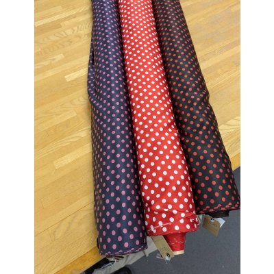 画像6: 生地：綿65％・シルク35％ 綿シルクサテンドット柄（ブラック×レッド）