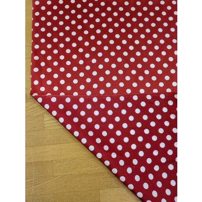 画像3: 生地：綿65％・シルク35％ 綿シルクサテンドット柄（レッド×白）