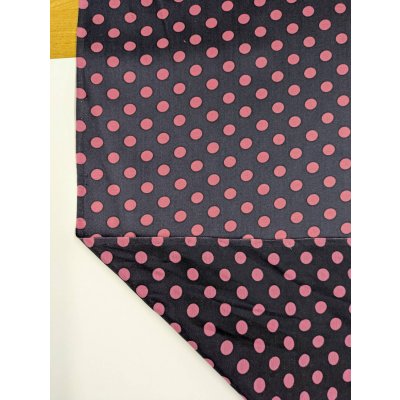画像3: 生地：綿65％・シルク35％ 綿シルクサテンドット柄（ネイビー×ピンク）