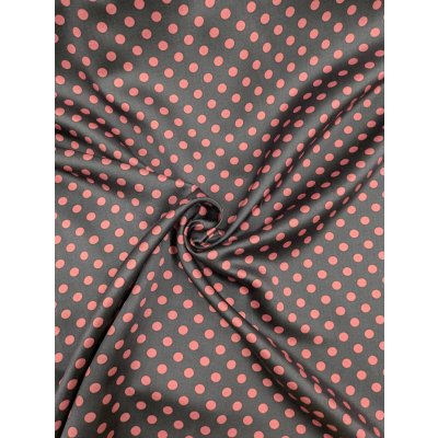 画像5: 生地：綿65％・シルク35％ 綿シルクサテンドット柄（ネイビー×ピンク）