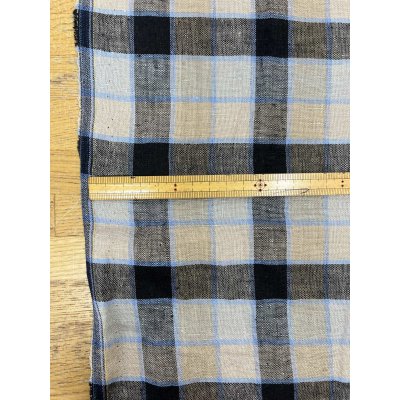 画像3: 生地：麻100％チェック柄（キナリ×ネイビー）