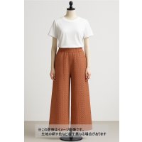 生地：綿混クロッシェ風穴あきニット（テラコッタ）