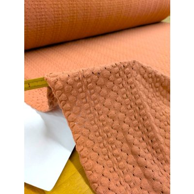 画像5: 生地：綿混クロッシェ風穴あきニット（テラコッタ）