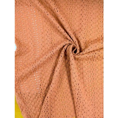画像6: 生地：綿混クロッシェ風穴あきニット（テラコッタ）