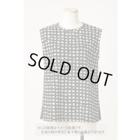 生地：綿100％モノトーン手書き風チェック 天竺ニット（白／黒）