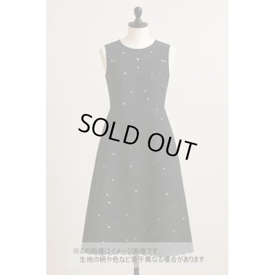 画像1: 生地：綿100％花刺繍レース生地（黒）
