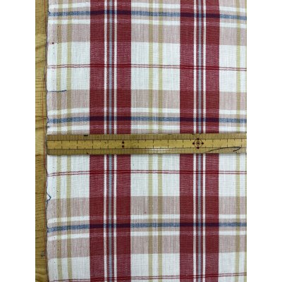 画像3: 生地：綿100％ 織チェック柄（生成／レッド）
