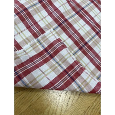 画像4: 生地：綿100％ 織チェック柄（生成／レッド）
