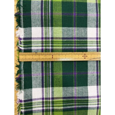 画像3: 生地：綿100％タータン風チェック平織（グリーン系）