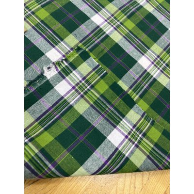 画像4: 生地：綿100％タータン風チェック平織（グリーン系）