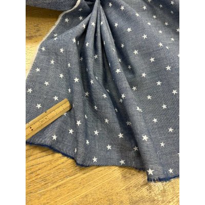 画像6: 生地：綿100％星柄プリントダンガリー（ブルー）