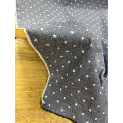 画像8: 生地：綿100％星柄プリントダンガリー（ブルー）