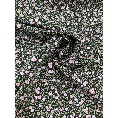 画像7: 生地：綿100％小花プリント平織（ブラック）