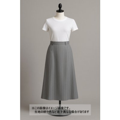 画像1: 生地：綿ストライプ柄（グレー／白）