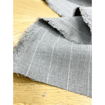 画像7: 生地：綿ストライプ柄（グレー／白）