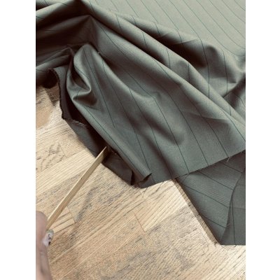 画像5: 生地：綿ストライプ柄（カーキ／グリーン）