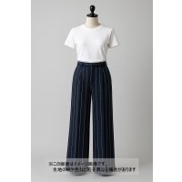 生地：綿ストライプ柄（濃紺／ベージュ）