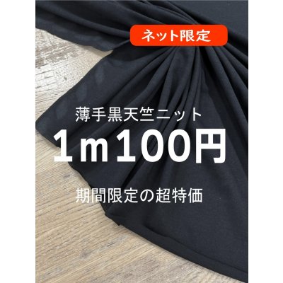 画像1: 生地：綿100％無地薄手天竺ニット（黒）