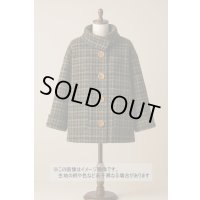 生地：ウールざっくりチェックツイード（カーキ／ブラック×ベージュ）