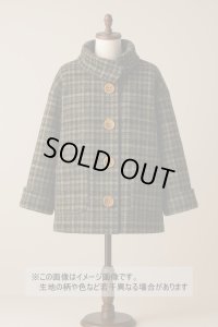 生地：ウールざっくりチェックツイード（カーキ／ブラック×ベージュ）