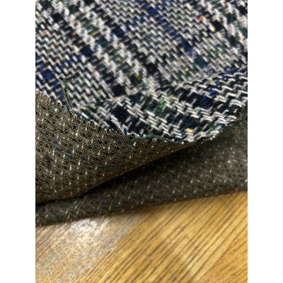 画像5: 生地：ウールざっくりチェックツイード（カーキ／ブラック×ベージュ）