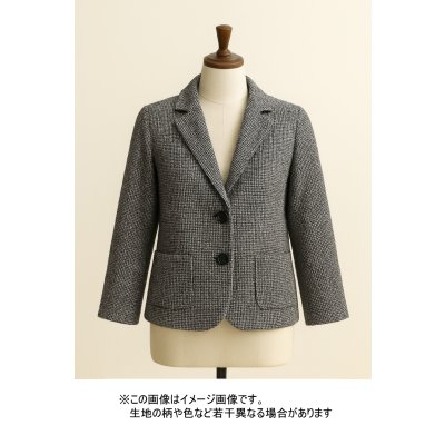 画像1: 生地：コットンウールツイード（黒／白）