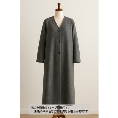 画像1: 生地：平織りウール混ネップツイード（霜降りチャコールグレー系）