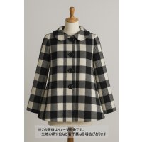 生地：ウール厚手ブロックチェック（白×黒）
