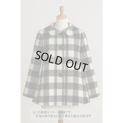画像1: 生地：ウール厚手ブロックチェック（白×黒）