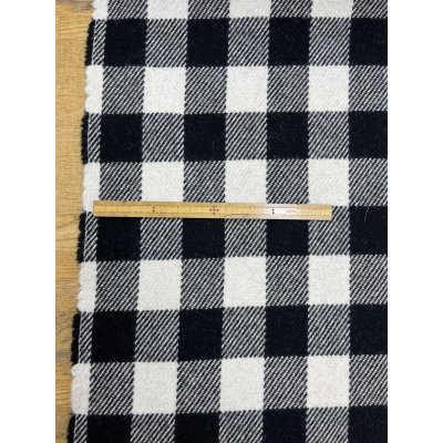 画像3: 生地：ウール厚手ブロックチェック（白×黒）
