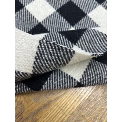 画像6: 生地：ウール厚手ブロックチェック（白×黒）