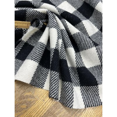 画像7: 生地：ウール厚手ブロックチェック（白×黒）