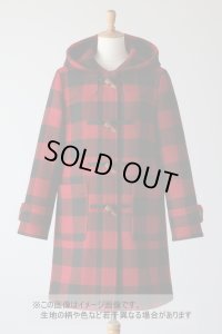 生地：ウール厚手ブロックチェック（赤×黒）