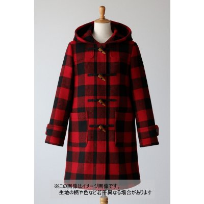 画像1: 生地：ウール厚手ブロックチェック（赤×黒）