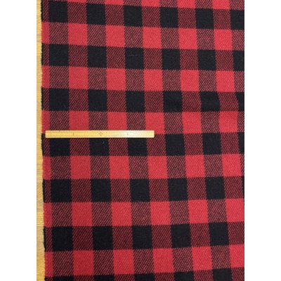 画像3: 生地：ウール厚手ブロックチェック（赤×黒）