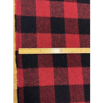 画像4: 生地：ウール厚手ブロックチェック（赤×黒）
