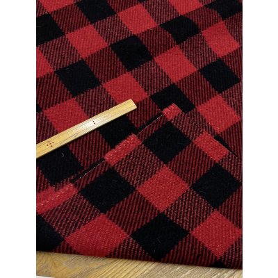 画像5: 生地：ウール厚手ブロックチェック（赤×黒）
