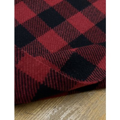 画像6: 生地：ウール厚手ブロックチェック（赤×黒）
