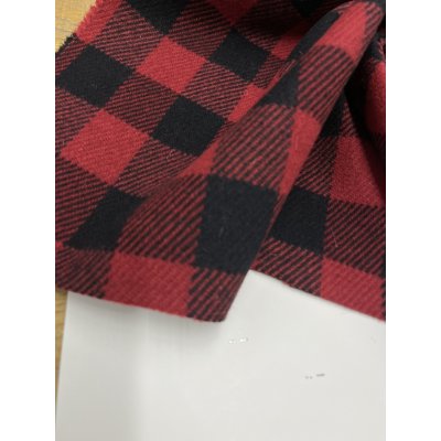 画像9: 生地：ウール厚手ブロックチェック（赤×黒）
