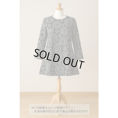 画像1: 生地：ウールポリエステル混 サークル柄ニット（ブラック×グレー）