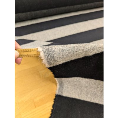 画像5: 生地： ツイード太ボーダー柄ウール（ベージュ／黒）