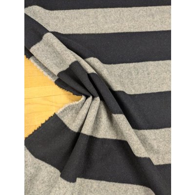 画像6: 生地： ツイード太ボーダー柄ウール（ベージュ／黒）