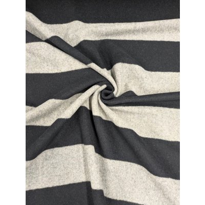 画像7: 生地： ツイード太ボーダー柄ウール（ベージュ／黒）