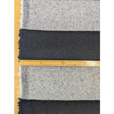 画像2: 生地： ツイード太ボーダー柄ウール（グレー／黒）