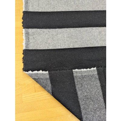 画像4: 生地： ツイード太ボーダー柄ウール（グレー／黒）